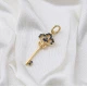 Black Key Dangle 925 Sterling Silver Pendant