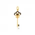 Black Key Dangle 925 Sterling Silver Pendant