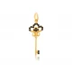 Black Key Dangle 925 Sterling Silver Pendant