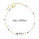 Blue Beaded Enamel Chain 925 Sterling Silver Anklet Blue Beaded Enamel Chain 925 Sterling Silver Anklet
