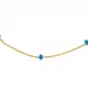 Blue Beaded Enamel Chain 925 Sterling Silver Anklet Blue Beaded Enamel Chain 925 Sterling Silver Anklet