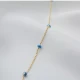 Blue Beaded Enamel Chain 925 Sterling Silver Anklet Blue Beaded Enamel Chain 925 Sterling Silver Anklet