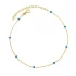 Blue Beaded Enamel Chain 925 Sterling Silver Anklet