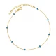 Blue Beaded Enamel Chain 925 Sterling Silver Anklet Blue Beaded Enamel Chain 925 Sterling Silver Anklet