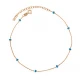 Blue Beaded Enamel Chain 925 Sterling Silver Anklet Blue Beaded Enamel Chain 925 Sterling Silver Anklet