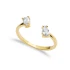 Double Drop CZ Adjustable 925 Sterling Silver Ring