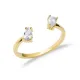 Double Drop CZ Adjustable 925 Sterling Silver Ring Double Drop CZ Adjustable 925 Sterling Silver Ring