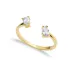 Double Drop CZ Adjustable 925 Sterling Silver Ring