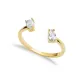 Double Drop CZ Adjustable 925 Sterling Silver Ring Double Drop CZ Adjustable 925 Sterling Silver Ring
