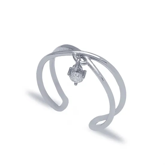 Clear CZ Minimalist Women Adjustable 925 Silver Ring Clear CZ Minimalist Women Adjustable 925 Silver Ring