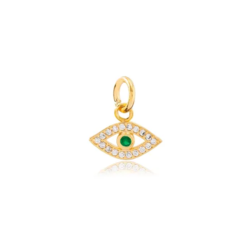Emerald Evil Lucky Eye 925 Sterling Silver Pendant