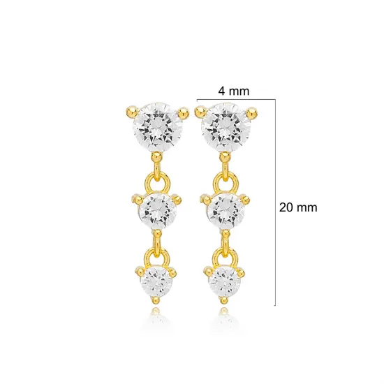 Dainty Three Long 925 Sterling Silver Earrings Dainty Three Long 925 Sterling Silver Earrings