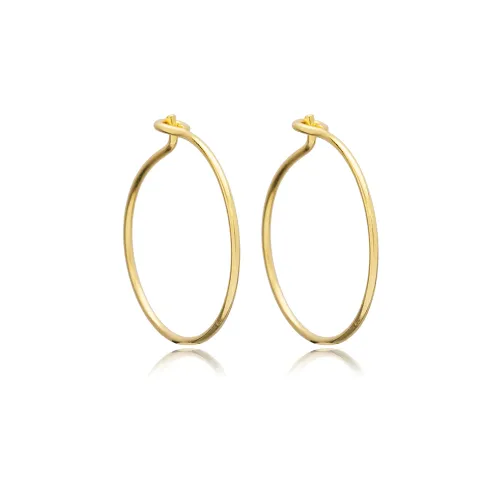 Plain Simple Hoop 925 Sterling Silver Earrings