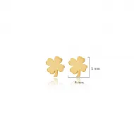 Four Leaf Clover Tiny Silver Stud Earrings