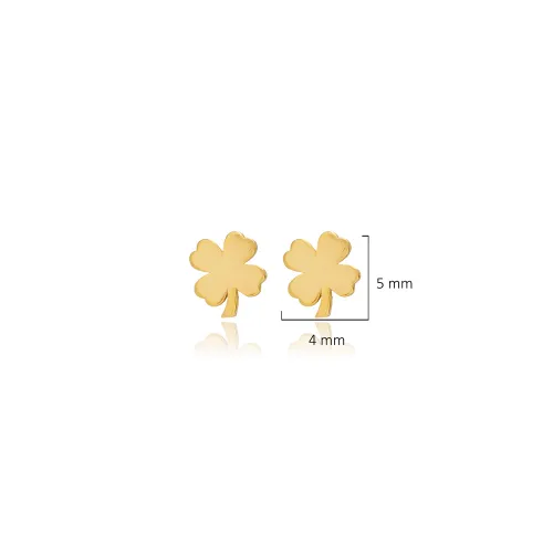Four Leaf Clover Tiny 925 Sterling Silver Earrings