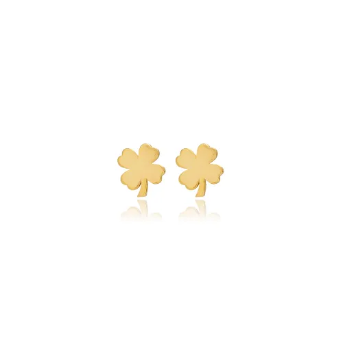 Four Leaf Clover Tiny 925 Sterling Silver Earrings