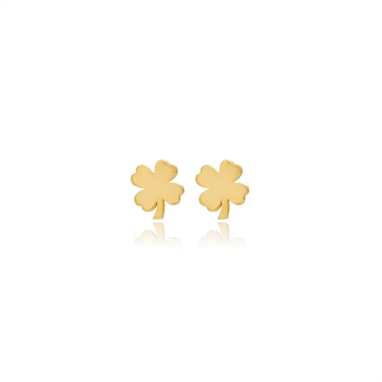 Four Leaf Clover Tiny 925 Sterling Silver Earrings Four Leaf Clover Tiny 925 Sterling Silver Earrings