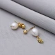 Plain Ball Clasp Pearl 925 Sterling Silver Earrings