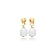 Plain Ball Clasp Pearl 925 Sterling Silver Earrings