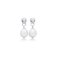Plain Ball Clasp Pearl 925 Sterling Silver Earrings
