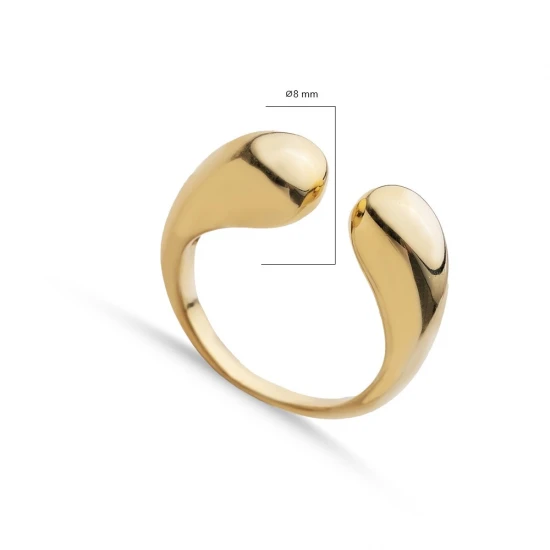 Plain Double Drop 925 Sterling Silver Ring | 925 Sterling Silver Wholesale | Sade Silver Plain Double Drop 925 Sterling Silver Ring - Sade 925 Silver Jewelry