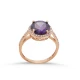 Round Amethyst CZ Cluster Sterling Silver Ring