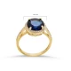 Round Sapphire CZ Cluster Sterling Silver Ring