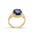 Round Sapphire CZ Cluster Sterling Silver Ring