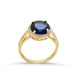 Round Sapphire CZ Cluster Sterling Silver Ring