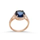 Round Sapphire CZ Cluster Sterling Silver Ring