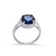 Round Sapphire CZ Cluster Sterling Silver Ring