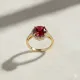 Round Design Garnet CZ Stone Cluster Ring Round Design Garnet CZ Stone Cluster Ring