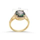 Round Mystic Topaz CZ Cluster Sterling Silver Ring