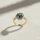 Round Mystic Topaz CZ Cluster Sterling Silver Ring