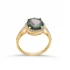 Round Mystic Topaz CZ Cluster Sterling Silver Ring