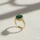 Round Emerald CZ Cluster Sterling Silver Ring Round Emerald CZ Cluster Sterling Silver Ring