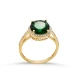 Round Emerald CZ Cluster Sterling Silver Ring Round Emerald CZ Cluster Sterling Silver Ring