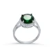 Round Emerald CZ Cluster Sterling Silver Ring Round Emerald CZ Cluster Sterling Silver Ring