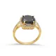 Square Shape Round Black Cluster Sterling Silver Ring Square Shape Round Black Cluster Sterling Silver Ring
