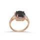 Square Shape Round Black Cluster Sterling Silver Ring Square Shape Round Black Cluster Sterling Silver Ring