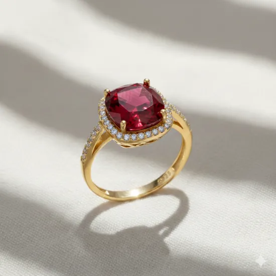 Square Shape Round Garnet Cluster Sterling Silver Ring Square Shape Round Garnet Cluster Sterling Silver Ring