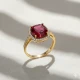Square Shape Round Garnet Cluster Sterling Silver Ring Square Shape Round Garnet Cluster Sterling Silver Ring