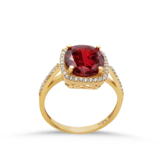 Square Shape Round Garnet Cluster Sterling Silver Ring Square Shape Round Garnet Cluster Sterling Silver Ring