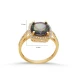 Square Shape Round Mystic Topaz Sterling Silver Ring