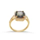 Square Shape Round Mystic Topaz Sterling Silver Ring