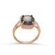 Square Shape Round Mystic Topaz Sterling Silver Ring