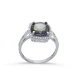 Square Shape Round Mystic Topaz Sterling Silver Ring