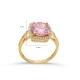 Square Shape Round Pink Cluster Sterling Silver Ring Square Shape Round Pink Cluster Sterling Silver Ring
