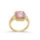 Square Shape Round Pink Cluster Sterling Silver Ring Square Shape Round Pink Cluster Sterling Silver Ring
