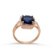 Square Shape Round Sapphire 925 Sterling Silver Ring Square Shape Round Sapphire 925 Sterling Silver Ring